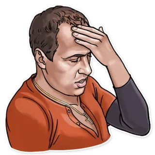 🤦‍♂️ がっかり, イライラ, 悲しみ, フェイスパーム, 男性, ストレス, 心配 telegram sticker