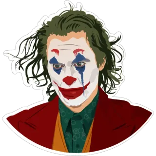 😡 Joker Joker, Payaso, DC Comics, Villano, Personaje, Película, Retrato whatsapp sticker