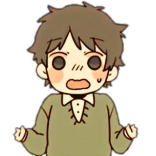 🌸 Cartoon, Anime, Junge, Verwirrt, Figur, Zeichnung, Illustration telegram sticker
