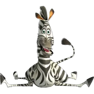 😀 Marty Madagascar zebra, cartone animato, animale, felice, sorridente telegram sticker