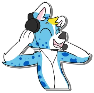 🎧 furry, anthro, dog, headphones, music, cartoon telegram sticker