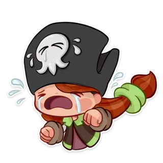 😭 weinen, Pirat, traurig, Cartoon, Figur, emotional whatsapp sticker