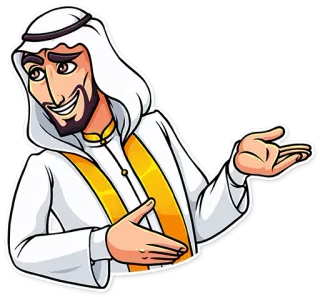 😁 Arab, Timur Tengah, Kartun, Pria, Pakaian tradisional, Keffiyeh telegram sticker