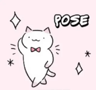 💁 POSE Katze, süß, Pose, Sticker, Tier, kawaii, Cartoon telegram sticker