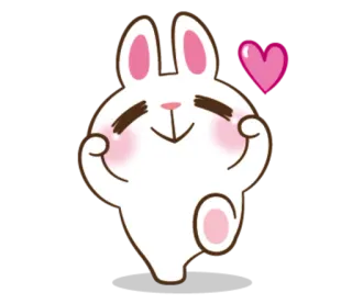 😚 кролик, зайчик, милый, сердце, любовь, счастливый whatsapp sticker