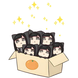 🥰 Anime, Lucu, Kawaii, Kotak, Oranye, Gadis telegram sticker
