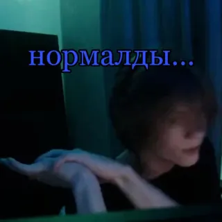 🙂 нормалды... russian text, teen, normies telegram sticker