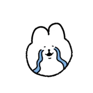 😌 coelho, chorando, triste, desenho animado, animal telegram sticker