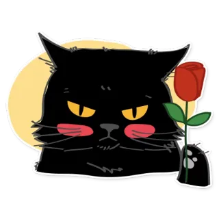 😀 cat, rose, animal, pet, love, cute telegram sticker