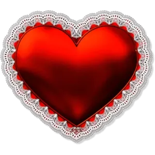 ❤️ сердце, любовь, красный, кружево, день святого валентина, романтический telegram sticker
