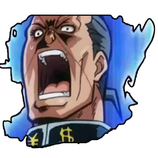 👿 Okuyasu Nijimura JoJo's Bizarre Adventure อนิเมะ, มังงะ, โจโจ้ ล่าข้ามศตวรรษ, โอคุยาสุ นิจิมูระ, ช็อก, โกรธ, สีหน้า telegram sticker