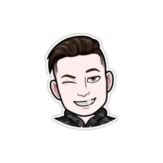 😜 Avatar, Cartone animato, Ritratto, Occhiolino telegram sticker