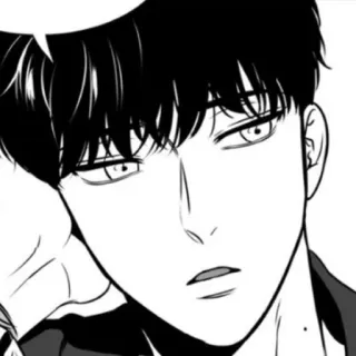 🍸 Anime, Manga, Porträt, Mann, Schwarzweiß, Illustration, Kunst telegram sticker