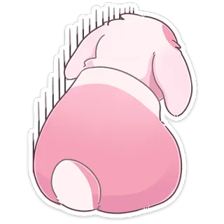 ☹️ rosa, coelho, desenho animado, fofo, animal, adesivo whatsapp sticker