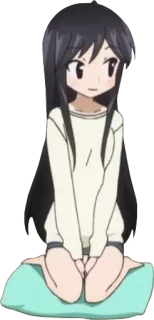 😊 Anime, Chica, Personaje, Sentada, Dibujos animados whatsapp sticker