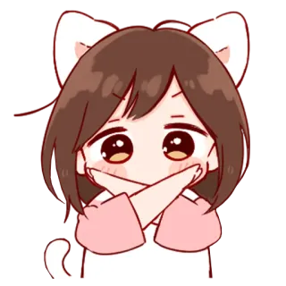 💞 Anime, Gato, Lindo, Chica, Dibujos animados whatsapp sticker