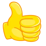 👍 thumbs up, like, agreement, approval, positive, emoji, hand gesture telegram sticker