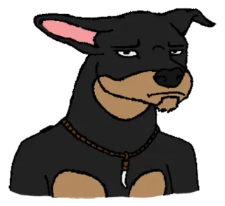 😑 Hund, Tier, Haustier, Cartoon, Dobermann, Porträt telegram sticker