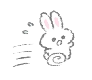 📈 lapin, lapin, animal, mignon, blanc, dessin animé telegram sticker