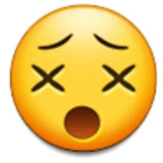 😵 emoji, dead, shocked, face, yellow telegram sticker