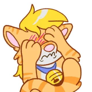 😖 chat, gêné, animé, dessin animé, mignon, rougir telegram sticker