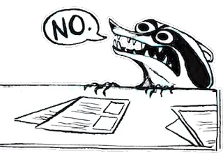 ❌ NO. luwak, tidak, hewan, kantor, marah telegram sticker