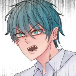 🦕 Anime, Manga, Wütend, Junge, Cartoon whatsapp sticker