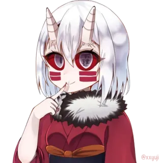 🤔 Anime, Demonio, Chica, Lindo, Kawaii telegram sticker