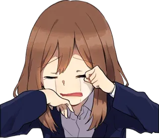 😭 anime, dziewczyna, płacz, smutny, łzy, emocjonalny, kreskówka, japoński telegram sticker
