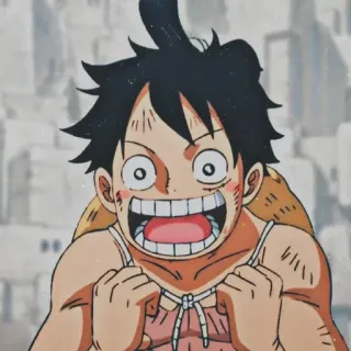 ☠ Monkey D. Luffy One Piece Anime, Manga, One Piece, Luffy, Monkey D. Luffy, Strohoed, Piraat telegram sticker