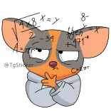 🤯 การ์ตูน, หนู, คิด, คณิตศาสตร์, การศึกษา, นักเรียน telegram sticker
