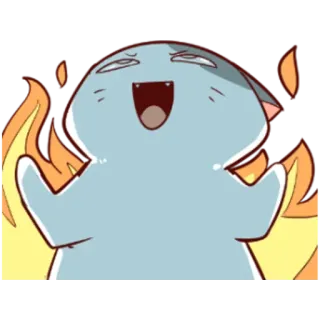 😈 gato, meme, fuego, dibujo animado, divertido telegram sticker