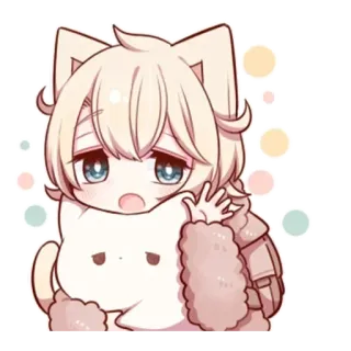 🌟 Anime, Kawaii, Chibi, Kucing, Lucu, Ilustrasi telegram sticker