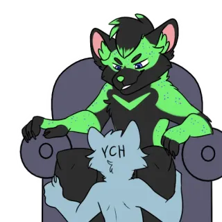 🍆 YCH furry, anthro, ych, digital art, commission, fandom, animal telegram sticker