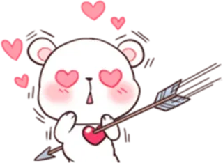 😍 곰, 사랑, 하트, 화살, 귀여운, 로맨틱 telegram sticker