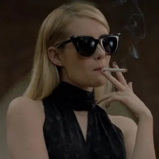 🗿 cigarette, smoking, woman, blond, sunglasses telegram sticker