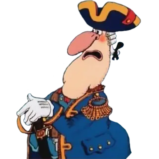 😟 Dessin animé, Pirate, Personnage, Officier, Colonial telegram sticker