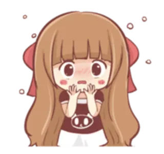 😱 Cartoon, Mädchen, Süß, Anime, Chibi, Kawaii, Aufkleber telegram sticker