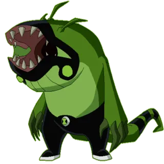 😀 Upchuck Ben 10 тошнить, Бен 10, инопланетянин, мультфильм, монстр telegram sticker