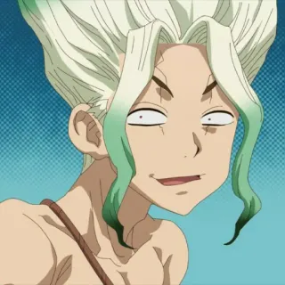 🗿 Ishigami Senku Dr. Stone anime, Dr. Stone, Ishigami Senku, character, funny face, manga telegram sticker