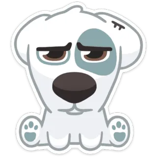 😐 perro, dibujo animado, animal, mascota, pegatina telegram sticker