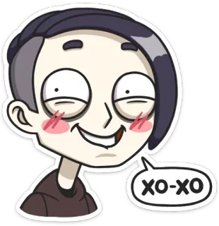 ☺️ XO-XO 漫画, キャラクター, 挨拶, ハグとキス, 絵文字 telegram sticker