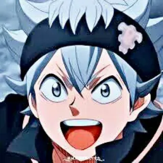 😄 Asta Black Clover Anime, Desenho animado, Asta, Black Clover, Fantasia, Personagem telegram sticker