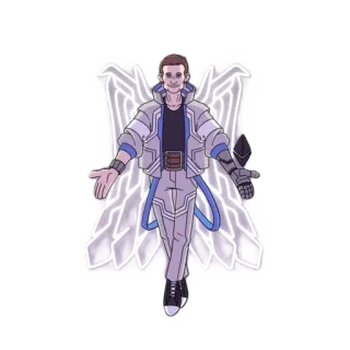 😂 นางฟ้า, ปีก, ไซเบอร์พังก์, วิทยาศาสตร์, ล้ำยุค, แฟนตาซี, ตัวละคร telegram sticker