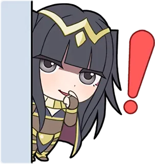 😏 adesivo, anime, personagem, fofo, exclamação telegram sticker