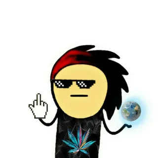 👌 贴纸, 卡通, 中指, 大麻叶, 太阳镜 whatsapp sticker