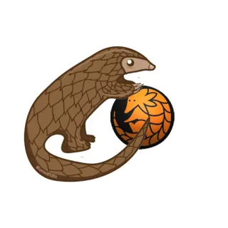 🤪 穿山甲, 动物, 卡通, 鳞片, 哺乳动物, 可爱 telegram sticker