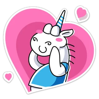 ❤️ unicorno, cuore, carino, cartone animato, animale, amore, magia telegram sticker