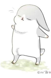 😌 © nr 赞 ♡ królik, słodki, zwierzę, rysunek, kawaii telegram sticker