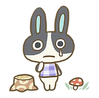 😢 Coco Animal Crossing Coco, Animal Crossing, coelho, lágrima, video game, Nintendo whatsapp sticker